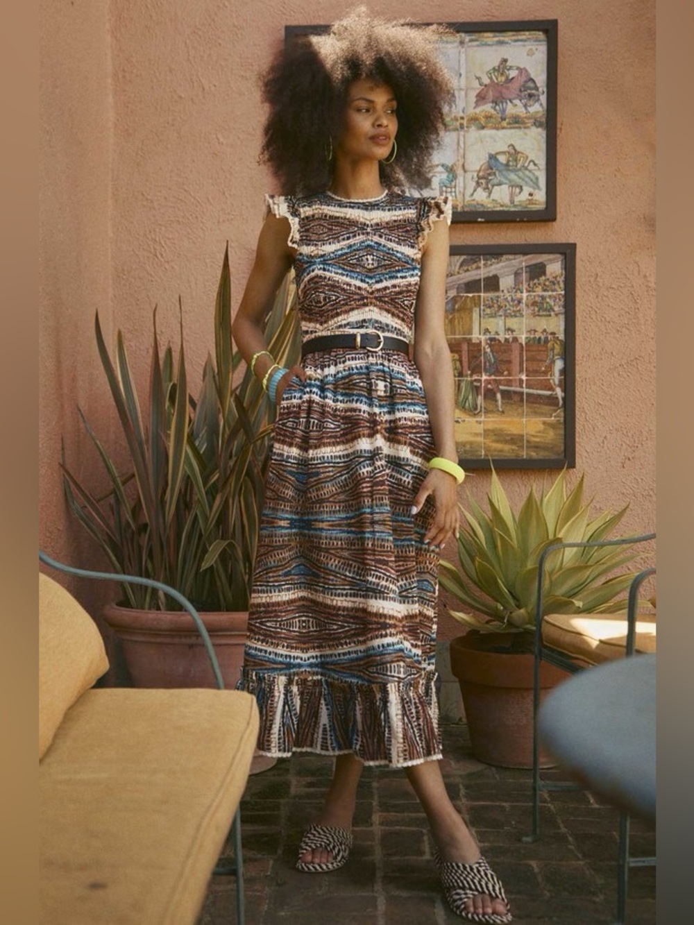 HUNTER BELL Hayward Zig Zag Dress